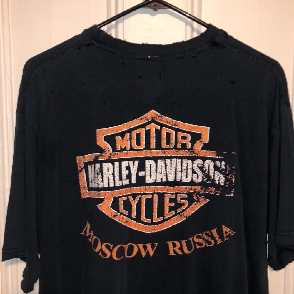 HARLEY DAVIDSON MOSCOW RUSSIA DESTROYED TEE